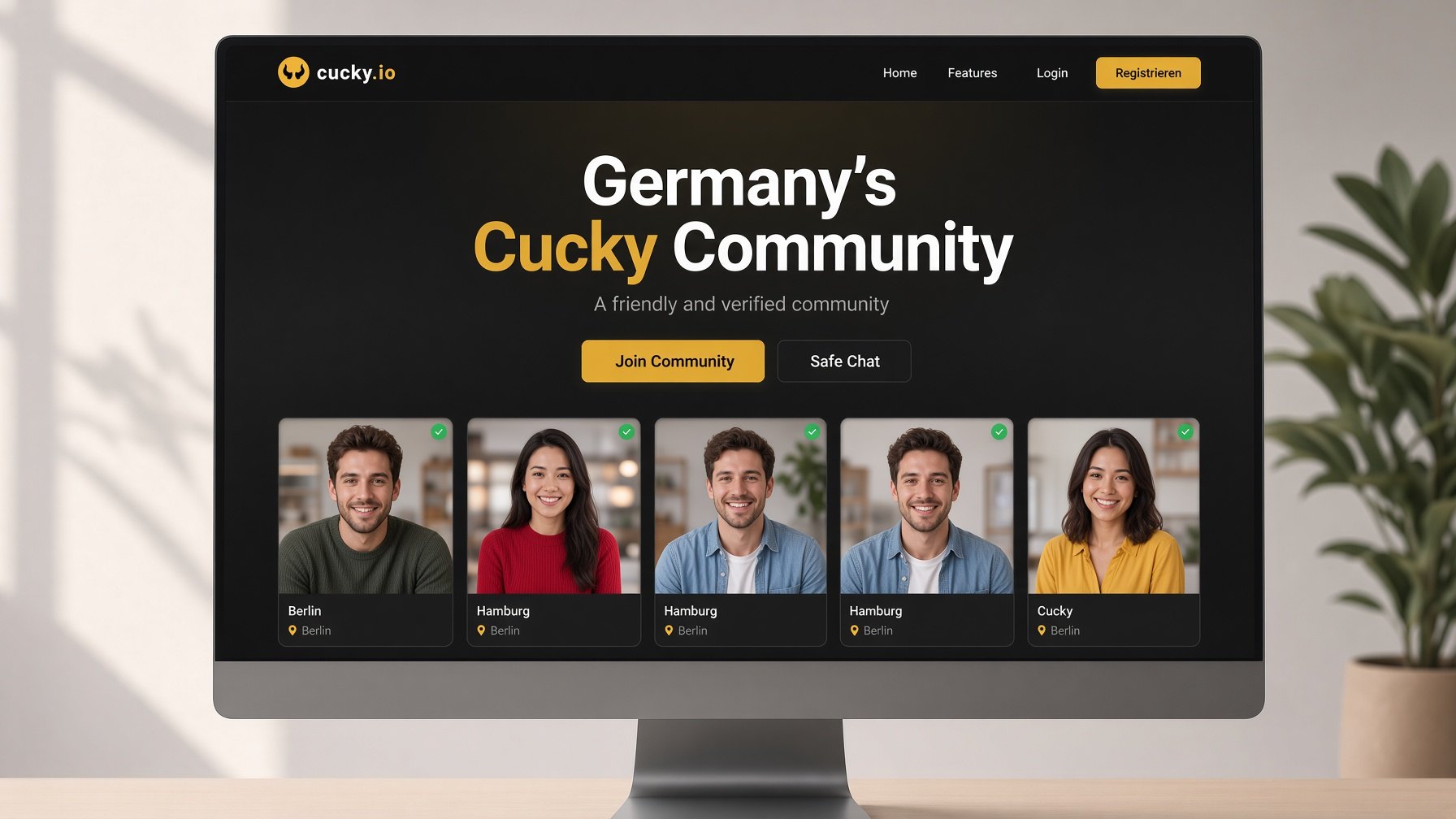 cucky.io auf einem Bildschirm: verifizierte Community-Plattform